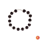 Natural Karungali Silver Capped Bracelet Religious Bazar