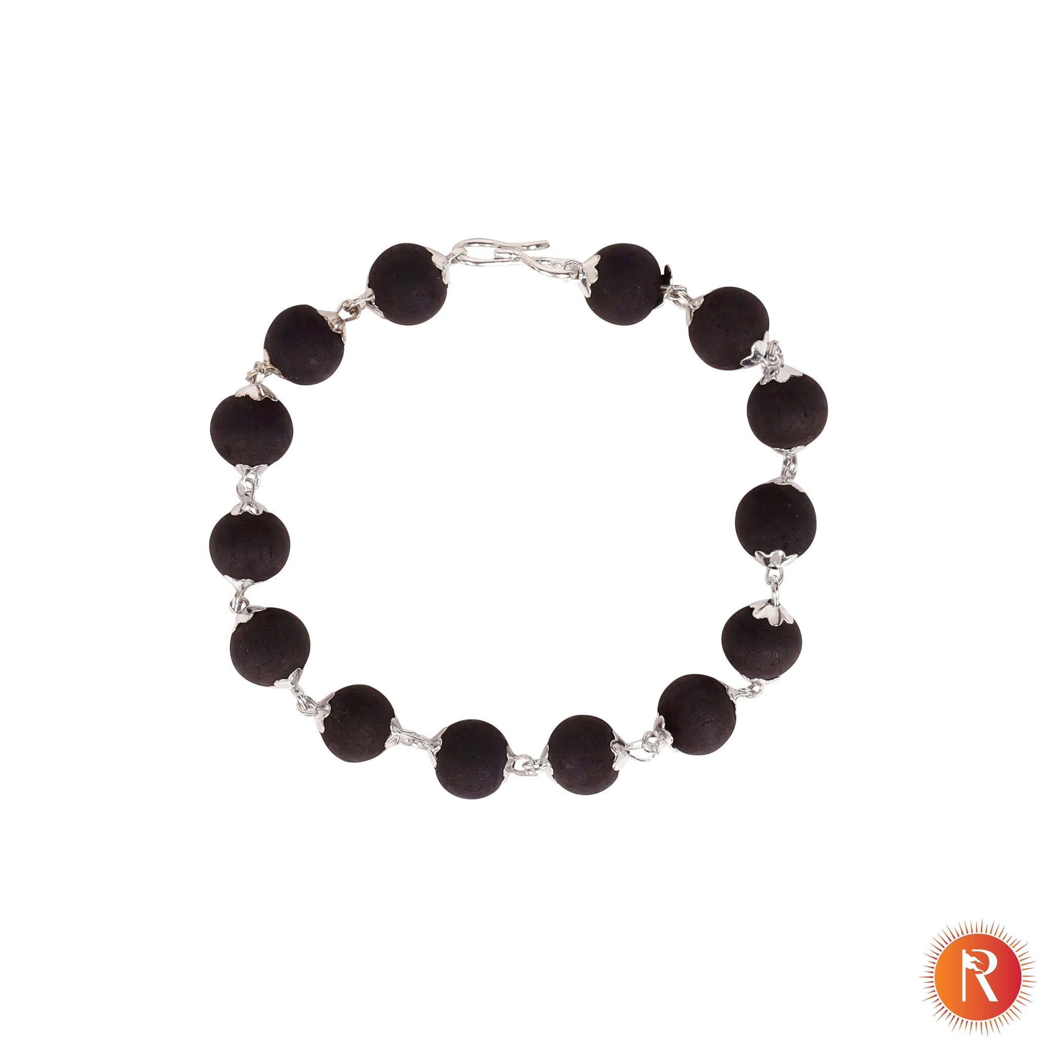 Natural Karungali Silver Capped Bracelet Religious Bazar