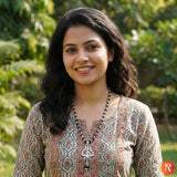 Divine Karungali Malai – Silver-Capped Ebony Beads with Shiva-Shakti Pendants