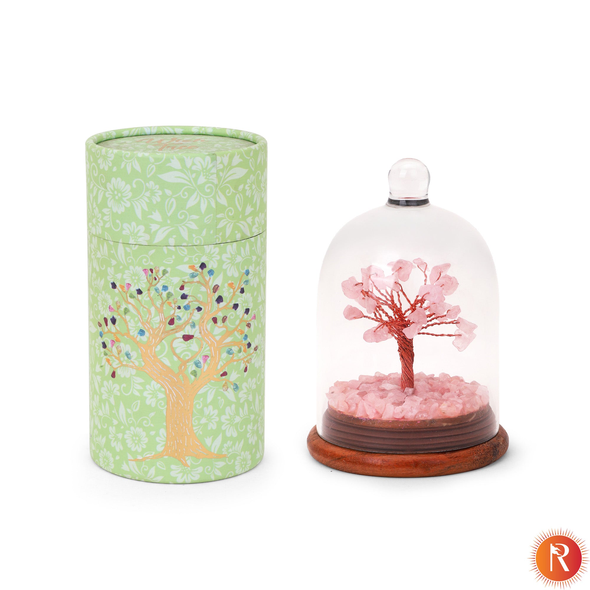 Rose Quartz Gemstone Dome Tree