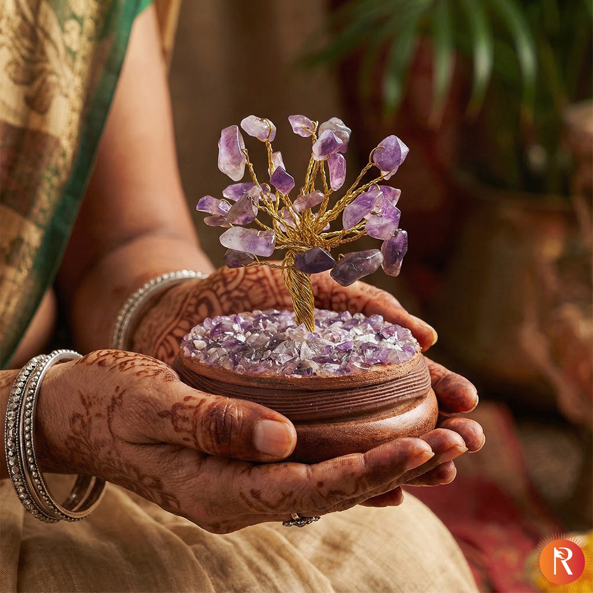 Amethyst Gemstone Dome Tree