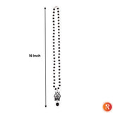 Karungali Mala & Mahadev Trishul & Damru Pendant with Silver Capping