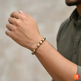 Golden Pyrite Cube Beads Bracelet Religious Bazar