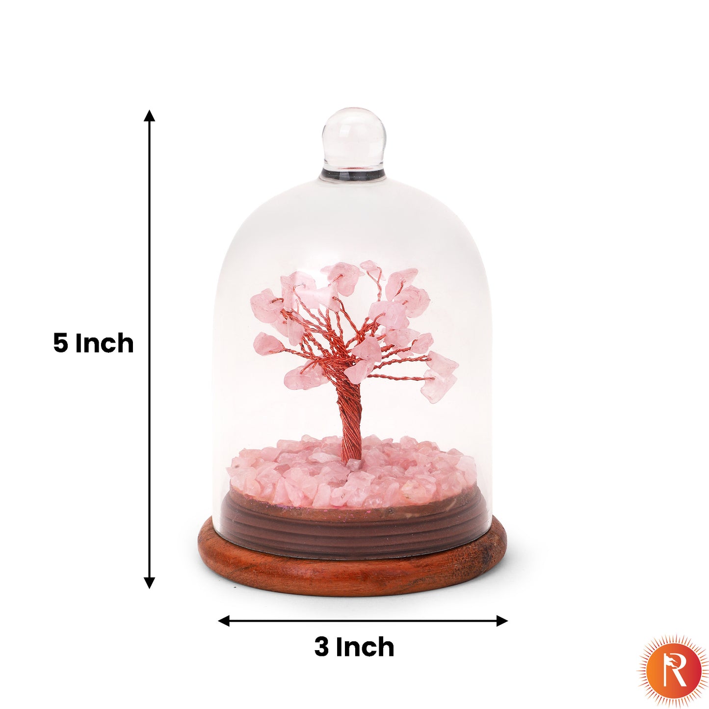 Rose Quartz Gemstone Dome Tree