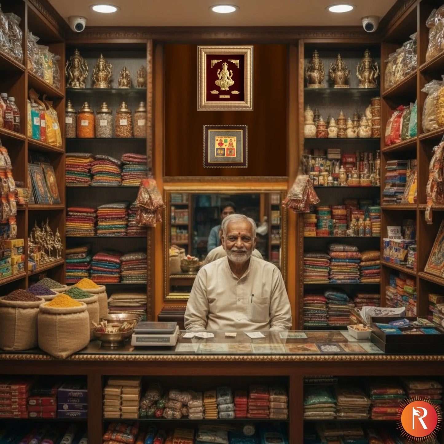 Sampoorna Lakshmi Ganesh on Raw Pyrite Frame Religious Bazar