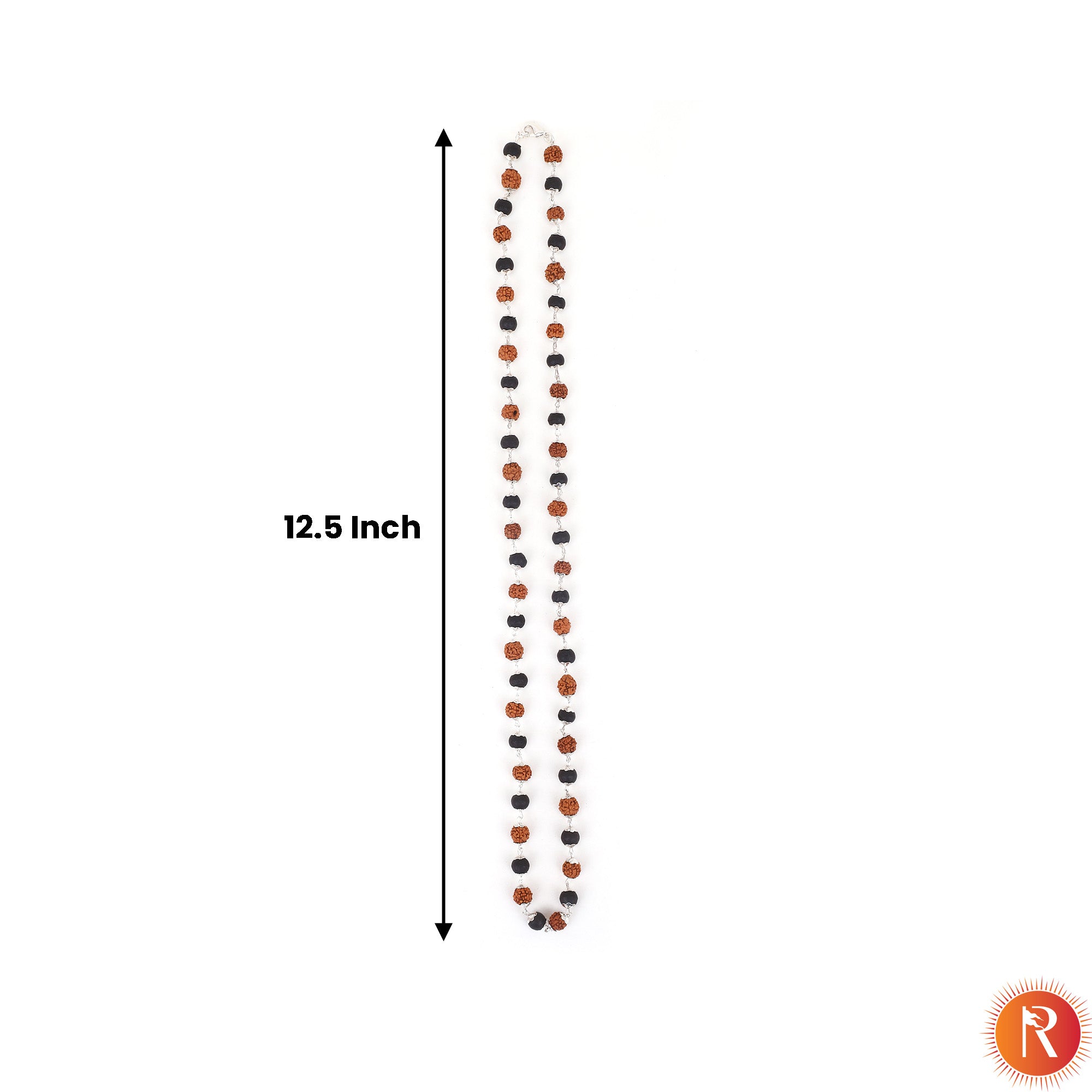 Divine Synergy Rudraksha & Karungali Protection Mala with Silver Capping