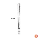 Divine Karungali Malai – Silver-Capped Ebony Beads with Shiva-Shakti Pendants