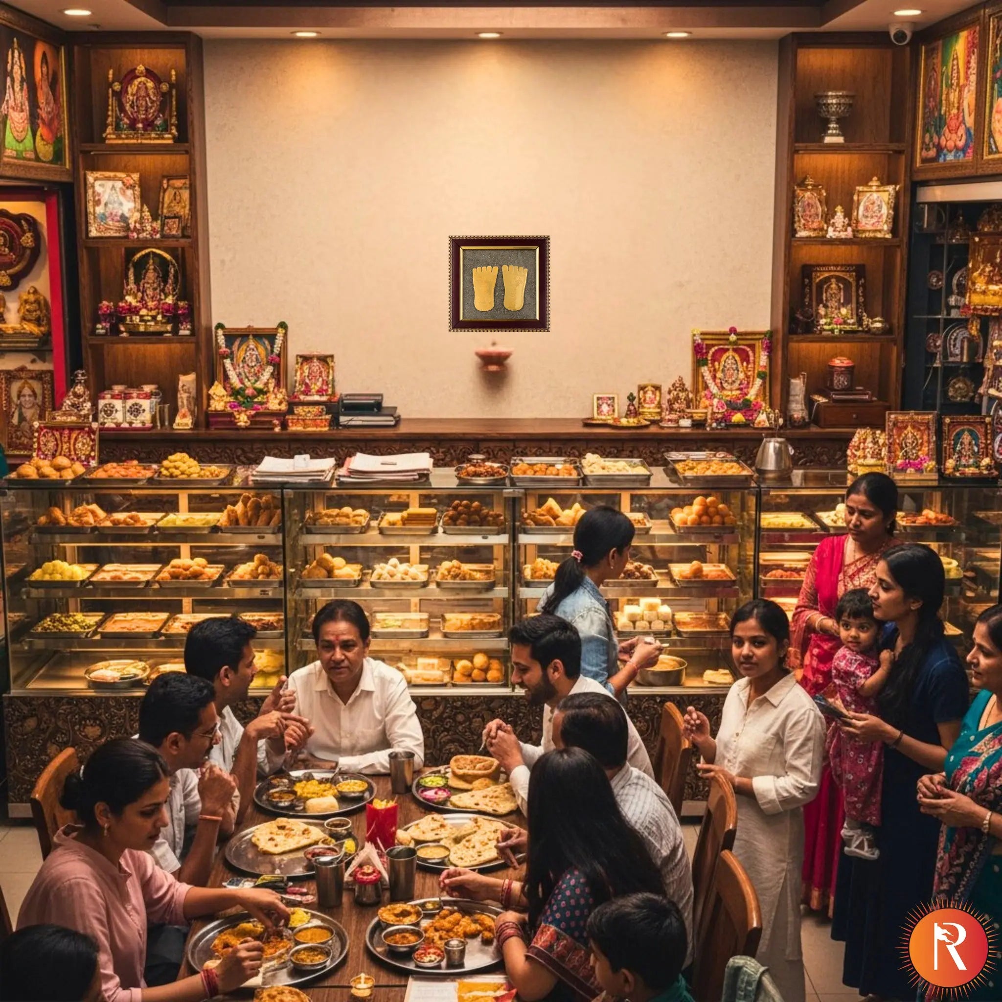 Maa Lakshmi Charan Paduka on Pyrite Frame Religious Bazar