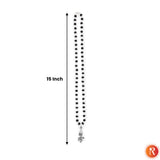 Shiva-Shakti Karungali Malai Silver Capped with Trishul, Damru, and Nandi Pendant