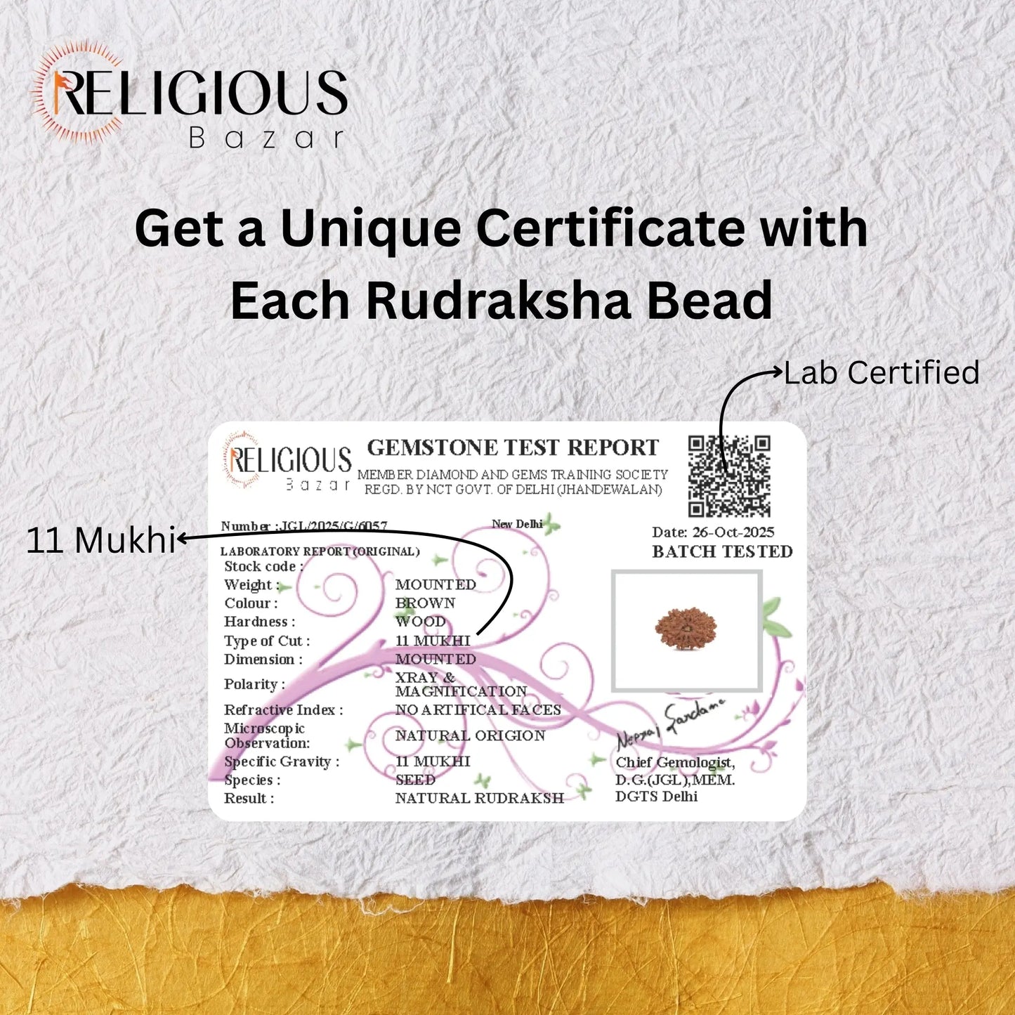 11 Mukhi Lab Certified Rudraksha
